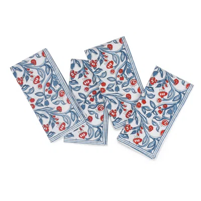 TIRAMISU CHIC CONTRAST BLOCK PRINT COTTON NAPKINS