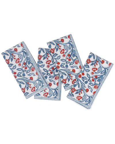 Tiramisu Chic Contrast Block Print Cotton Napkins In Multi