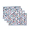 Tiramisu Chic Contrast Block Print Cotton Placemats In Blue