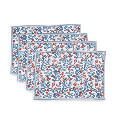 TIRAMISU CHIC CONTRAST BLOCK PRINT COTTON PLACEMATS