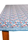 Tiramisu Chic Contrast Block Print Cotton Tablecloth In Blue