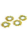 Tiramisu Citrus Elegance 4-pack Napkin Rings In Green/yellow
