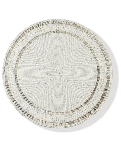 Tiramisu Coastal Pearl Beaded Placemat In Neutral