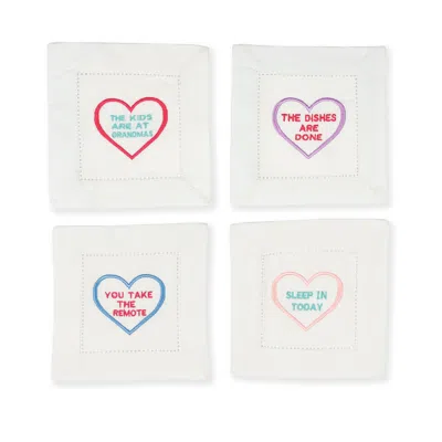 TIRAMISU COCKTAIL CHUCKLES EMBROIDERED NAPKINS