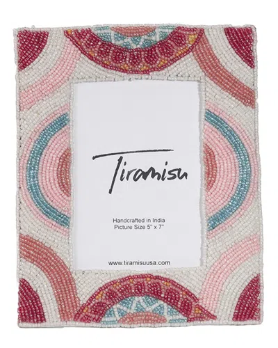 Tiramisu Color Cascade Beadwork 5 X 7 Picture Frame In Multi
