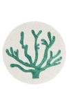 Tiramisu Coral Beaded Placemat In Green/ivory