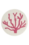 Tiramisu Coral Beaded Placemat In Pink/ivory