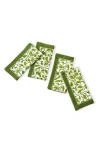Tiramisu Cotton Set Of 4 Napkins In Green