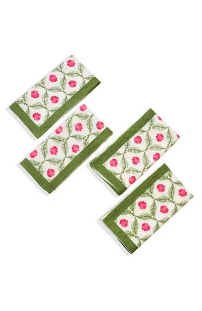 Tiramisu Cotton Set Of 4 Napkins In Green
