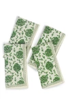 Tiramisu Cotton Set Of 4 Napkins In Green