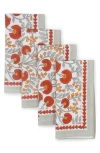 Tiramisu Cotton Set Of 4 Napkins In Gray