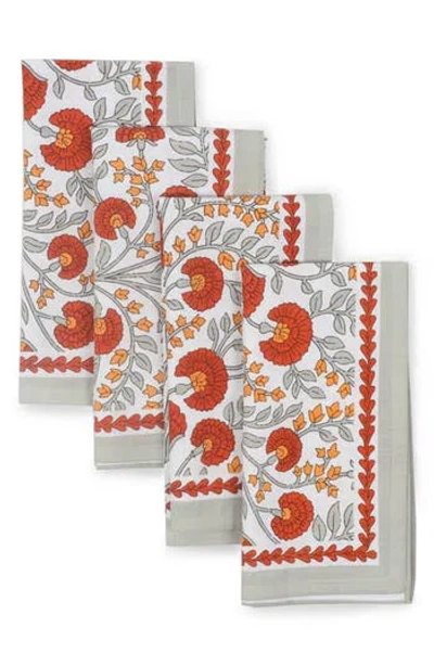 Tiramisu Cotton Set Of 4 Napkins In Gray