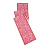 Tiramisu Crimson Infusion Block Print Cotton Table Runner In Red