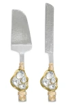 Tiramisu Cumulus Embellished Constellation 2-piece Cake Serving Set In Gold
