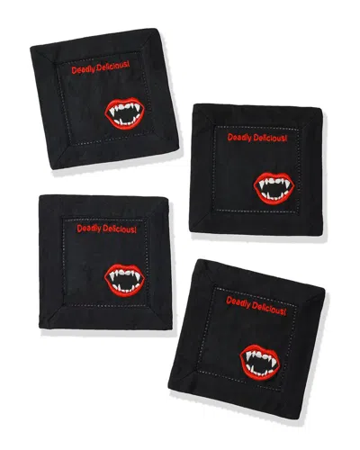 Tiramisu Deadly Delicious Cocktail Napkins Set In Black