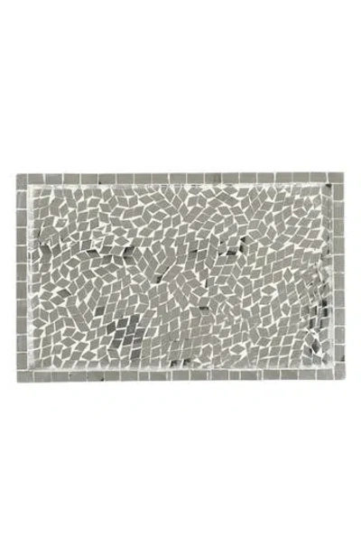 Tiramisu Decorative Mosaic Accent Tray In White Mirror