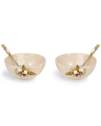 Tiramisu Decorative Snack Bowls (set Of 2) In Ivory