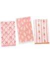 Tiramisu Easter Meadow Cotton Kitchen Towel Set In Pink