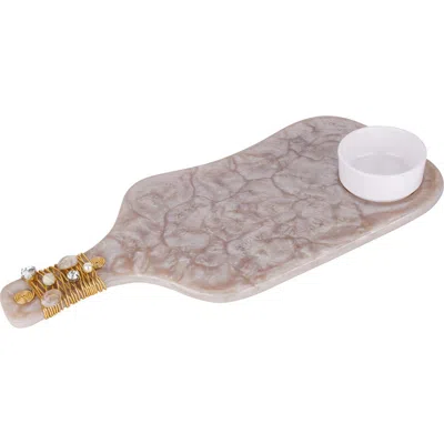Tiramisu Embellished Chips & Dip Board In Gray