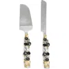 Tiramisu Embellished Radiance Constellation 2-piece Cake Serving Set In Black