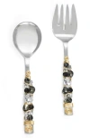 Tiramisu Embellished Radiance Constellation 2-piece Salad Serving Set In Black