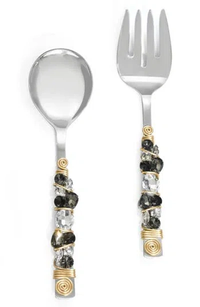 Tiramisu Embellished Radiance Constellation 2-piece Salad Serving Set In Black