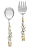 Tiramisu Embellished Radiance Constellation 2-piece Salad Serving Set In White