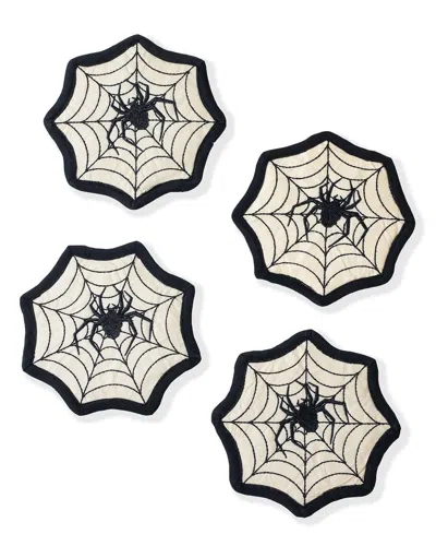 Tiramisu Enchanted Web Cocktail Napkins Set In Black