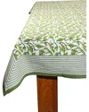 Tiramisu Evergreen Elegance Block Print Cotton Tablecloth
