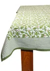 Tiramisu Evergreen Elegance Block Print Cotton Tablecloth