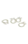 Tiramisu Faux Pearl Opulence Set Of 4 Napkin Rings In Ivory