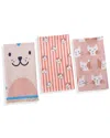 Tiramisu Feline Chic Cotton Kitchen Towel Set In Pink