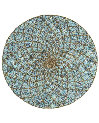 Tiramisu Festive Beaded Placemat In Blue