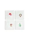 Tiramisu Festive Cheer Cocktail Napkins In White