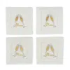Tiramisu Fizz & Flutes Embroidered Cocktail Napkins In White