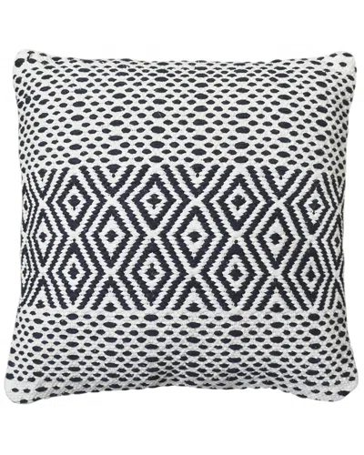 Tiramisu Flatweave Handwoven Polyfilled Cushion In Black