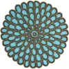 Tiramisu Floral Beaded Placemat In Blue/gold