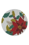 Tiramisu Floral Beaded Placemat In Ivory/red