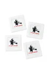 Tiramisu Fly Me To The Bar Cocktail Napkins Set In White
