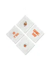 Tiramisu Set Of 4 Football Fever Cocktail Napkins In White
