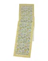 Tiramisu Fresh Foliage Block Print Cotton Table Runner In Green
