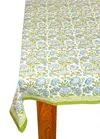 Tiramisu Fresh Foliage Block Print Cotton Tablecloth
