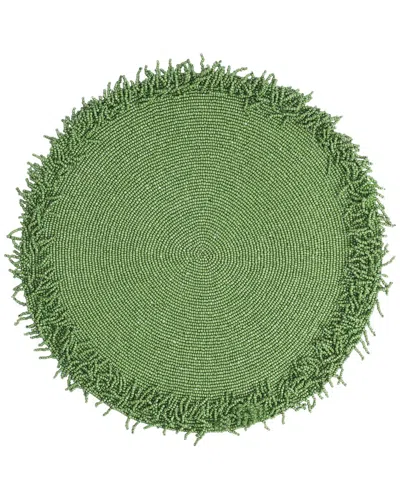 Tiramisu Fringe Beaded Placemat In Green