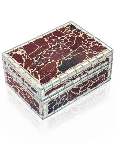 Tiramisu Garnet Crackle Mosaic Decorative Box In Brown