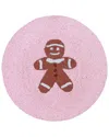 Tiramisu Gingerbread Man Beaded Holiday Placemat In Pink