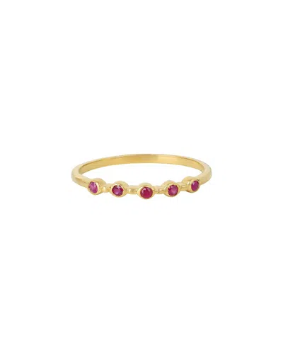 TIRAMISU TIRAMISU GOLD OVER SILVER 0.08 CT. TW. RUBY RING