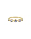 Tiramisu 14k Gold Vermeil 925 Silver 0.6 Cts. Tanzanite Rin
