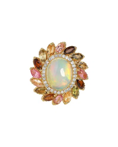 Tiramisu Gold Over Silver 1.24 Ct. Tw. Gemstone Ring In Multi