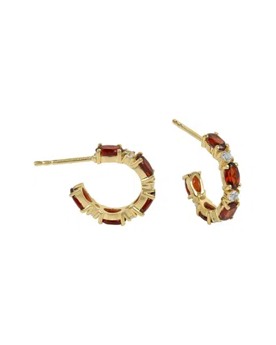 Tiramisu 14k Gold Vermeil 925 Silver 3.15 Cts. Garnet Earri