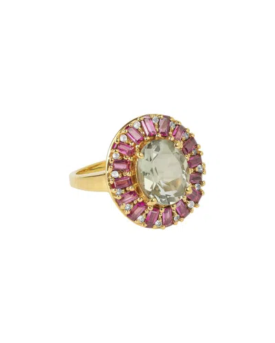 Tiramisu 14k Gold Vermeil 925 Silver 3.5 Cts. Green Amethys